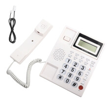 Kablet telefon med nummervisning, ledningsbaseret fastnettelefon til kontor/hjemme, LCD-skærm med nummer- og tidskontrol, flash, understøttelse af