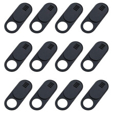 Webcam Cover, 12-Pack Ultra Thin Design Web Camera Cover Slide for Laptop, PC, MacBook, IMac, Computer, iPad, Pro- Black