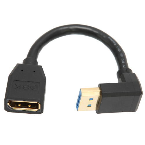 Προσαρμογέας επέκτασης DisplayPort, καλώδιο επέκτασης DP1.4 με σχεδιασμό γωνίας 90 1