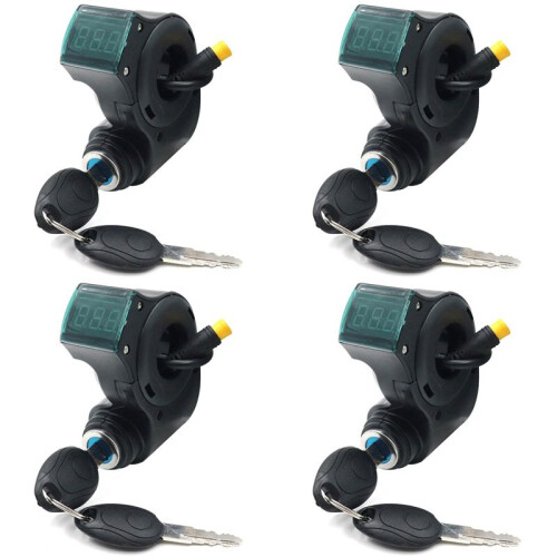 4X Lgnition Lock Key Thumb Throttle Voltmeter Digital Voltage Display  3Pin for  M4  M365 Universal