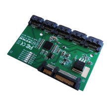 SATA 3.0 Expansion Card Converter, 1 to 5 Port SATA Multiplier Riser, 6Gbps HDD/SSD Hard Drive Accessory