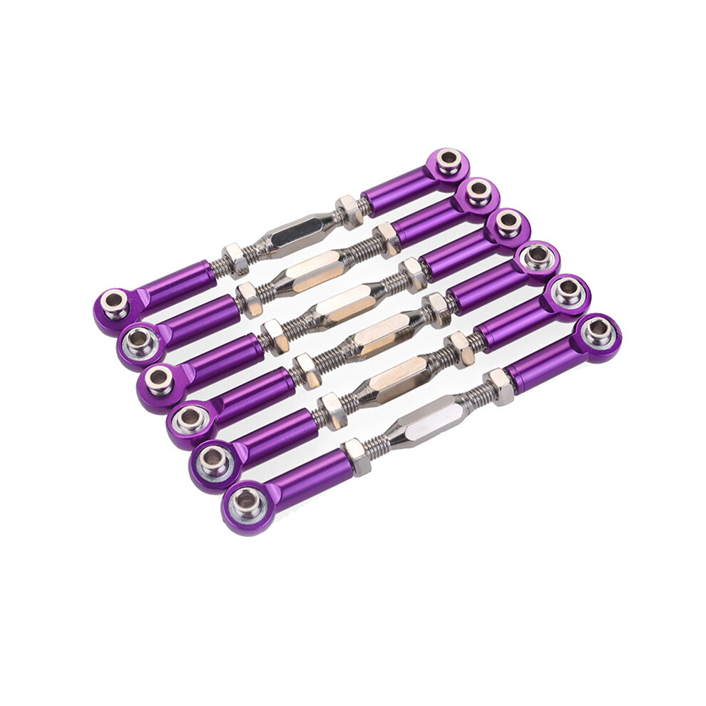6Pcs 71-86Mm Aluminum Turnbuckle Rod Steering Linkage For Rc 1/10 Redcat Traxxas Hsp Zd Racing Hpi Monster Truck- Purple 4713624883855