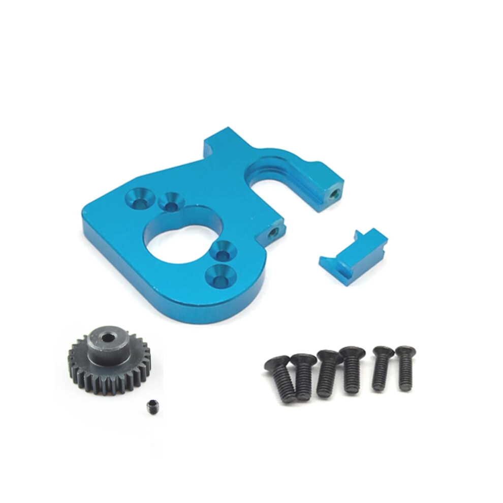 Rc Car Motor Mount Holder With Motor Gear For Wltoys 144001 124019 124018 Rc Spare Parts Upgrade Accessories, Blue 4711483415583