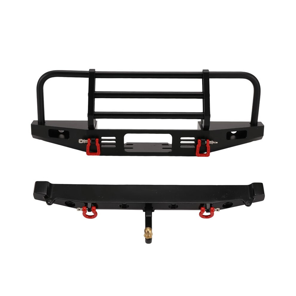 Rc Car Metal Front Bumper With Led And Rear Bumper For 1/10 Rc Crawler Trx-4 Trx-4 Axial Scx10 Upgrade Parts Light 4713445741747
