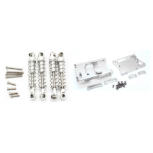 2 Set RC Car Part: 1 Set Metal Damper & 1 Set Metal Steering Servo Fixed Mount Bracket