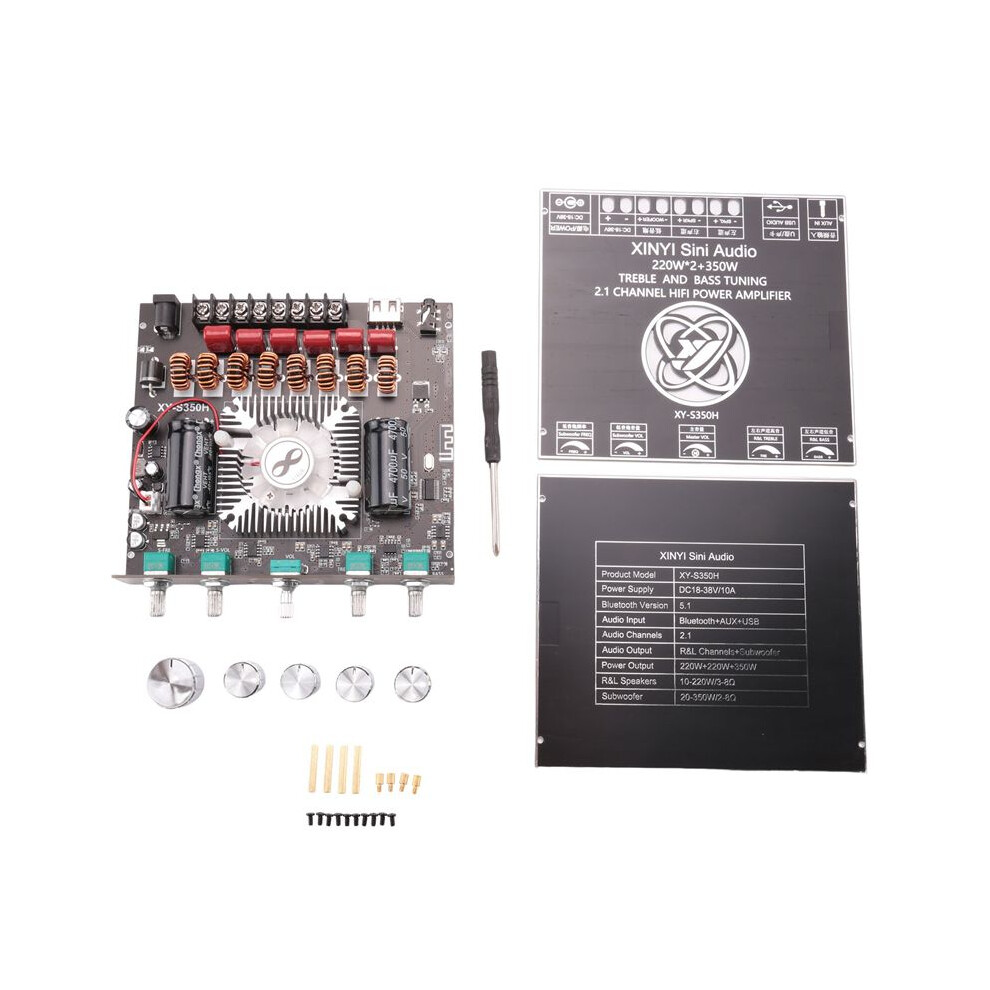 2.1-Channel Tpa3251 Bluetooth Digital Amplifier Module High And Low Tone Subwoofer,220Wx2+350W Amplifier Board Xy-S350h 4711651096873