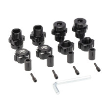 4Pcs 17mm Hex Nuts Adapter Splined Wheel Hubs Extension Combiner for 1/10 Traxxas E-REVO SUMMIT RC Car Parts,Black