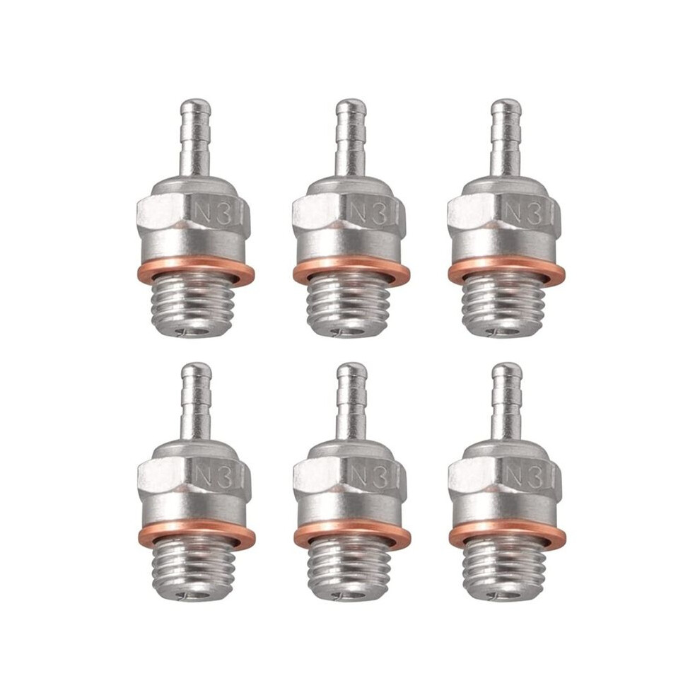6Pcs Glow Plug N3 Hot Spark Nitro Engine Parts Replace Os 8 For Traxxas Kyosho Hsp Hpi 1/8 1/10 Rc Car Truck Buggy 4711011386873