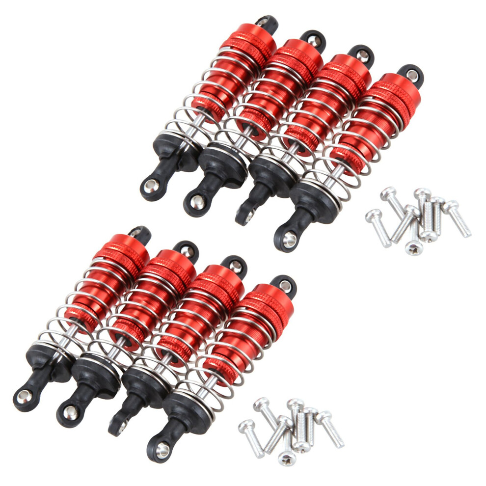 8Pcs Metal Shock Absorber Damper Replacement Accessory Fit For Wltoys 144001 1/14 4Wd Rc Drift Racing Car Parts, Red 4713366370903