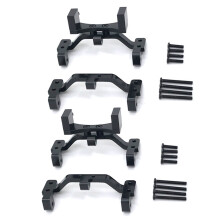2X for MN D90 D91 D96 MN99S 1/12 RC Car Upgrade Parts Metal Pull Rod Base & Axle Servo Bracket Mount,Black
