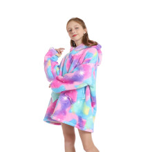 Comfy Colorful Sherpa Oversize Blanket Hoodie for Indoor Use 29.5'