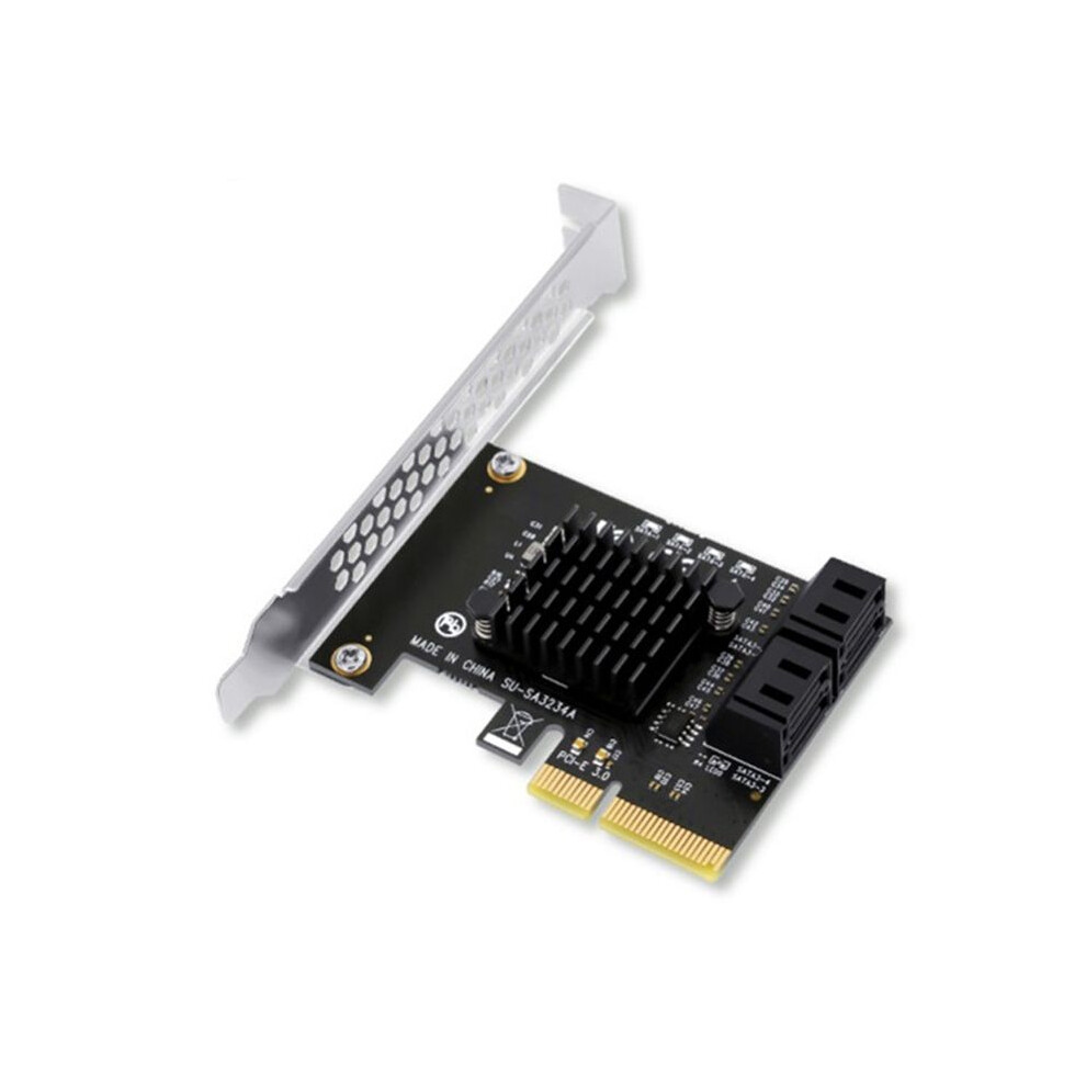 Pcie X4 To Sata Card Pci-E Adapter Pci-E 3.0 To Sata3.0 Expansion Card 4Port Sata Iii Add On Card For Ssd Hdd Mining 4851339843419