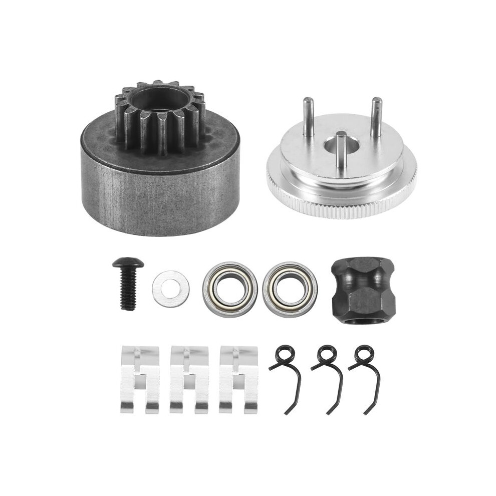 Rc Clutch Bell 14T Gear Bearing Clutch Shoes Springs Cone&Engine Nut Flywheel Assembly For 1/8 Rc Model Nitro Car Hpi Hsp Traxxas 4712024001654