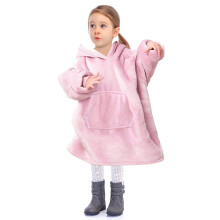 Blanket Hoodie Comfy Pink Sherpa for Kids 60cm