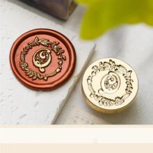 Wax seal stamp in vintage style, 2.5 cm, letter wax seal stamp, head, copper wreath