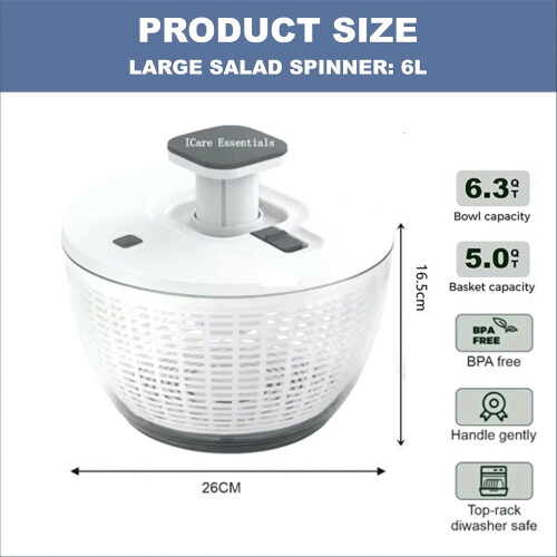 Premium Vegetable Salad Spinner for Cleaning and Drying Large Size 2