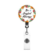 Flower Print Badge Holder Retractable Badge Holder-No. 8