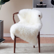 Small White Fluffy Shag Fur Washable Throw Rug for Chair Cover 2x3 ft