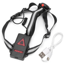 Luce da corsa per esterni, ideale per il jogging notturno, super luminosa, ricaricabile tramite USB, con angolo del fascio luminoso regolabile e