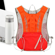 Camping Backpack – Reflective Cycling Backpack Breathable Shoulder Straps, Reflective Hydration Backpack for Nighttime Outdoor Activities Orange A