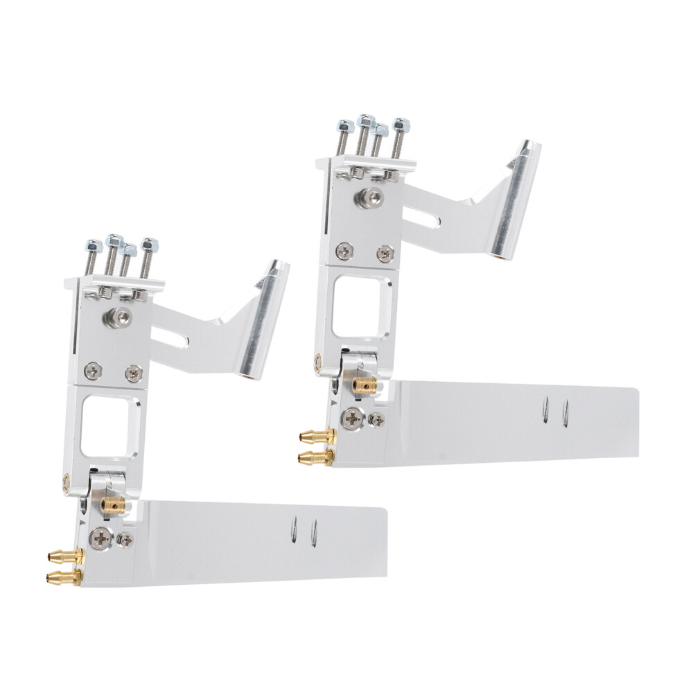 2Pcs Water Absorbing Rudder Aluminum Suction Rudders With Tail 4Mm Shaft Bracket For Cat Rc Jet Boats Parts Silver 4711484195255