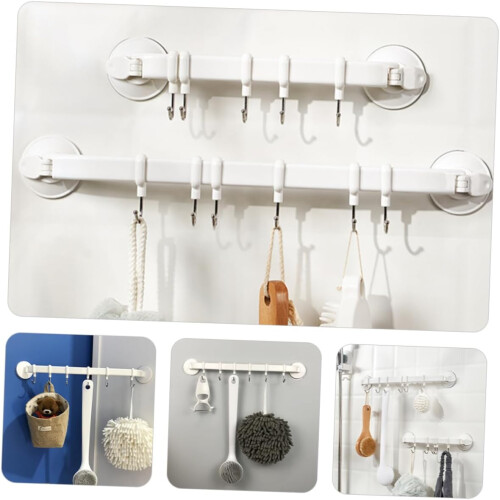 6 Hooks Space-Saving Rack Kitchen Utility Hangers Wall Mug Holder 2