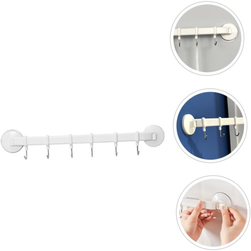 6 Hooks Space-Saving Rack Kitchen Utility Hangers Wall Mug Holder 1