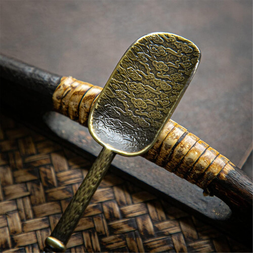 Teeschaufel, Teespatel, Messlöffel, Teelöffel 17cm Gold 1