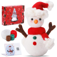 Wool felt tool set, Santa Claus, deer, handmade, not finished, needle felting starter kits
