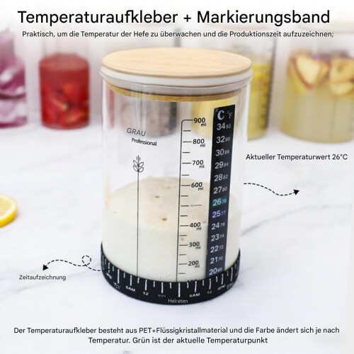 Glass Feed Vacuum Starter Jar Kit for Bread Baking 2