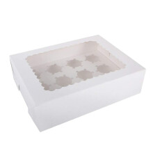 12 Grids Mini Cupcake Boxes for Take Out Dessert Boxes and Macaron Pastries