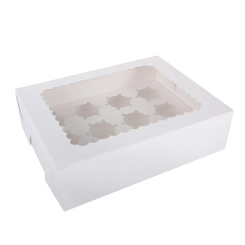12 Grids Mini Cupcake Boxes for Take Out Dessert Boxes and Macaron Pastries