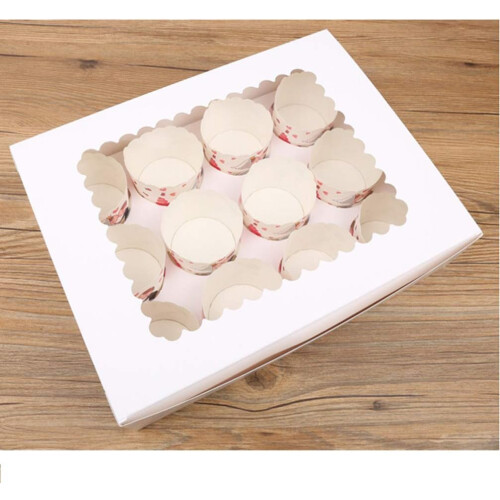 12 Grids Mini Cupcake Boxes for Take Out Dessert Boxes and Macaron Pastries 1