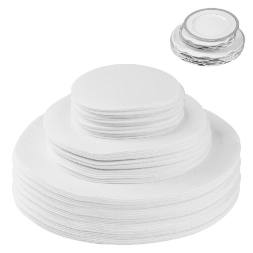 120 Pcs Soft Felt Plate Separators Storage Dish Storage Protectors Pads 3 Different Size