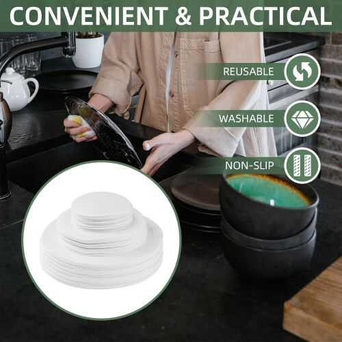 120 Pcs Soft Felt Plate Separators Storage Dish Storage Protectors Pads 3 Different Size 2
