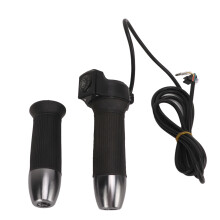 LCD-display met draaigashendel voor elektrische fiets met spanningsindicator en sleutelvergrendeling, universeel 48V waterdicht antislip ergonomisch