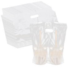500 Pack Clear Drinking Bag for Delivery Take Out 13  11 Inch