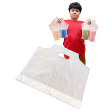 100 PCS Plastic Clear Handle Drink Containers Bags for Delivery Hanging Carry Take Out Double Cups