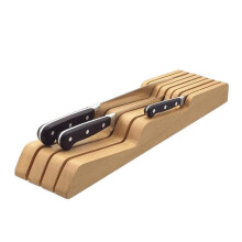 Wooden Knife Holder for Kitchen Horizontal Storage 9-Slot