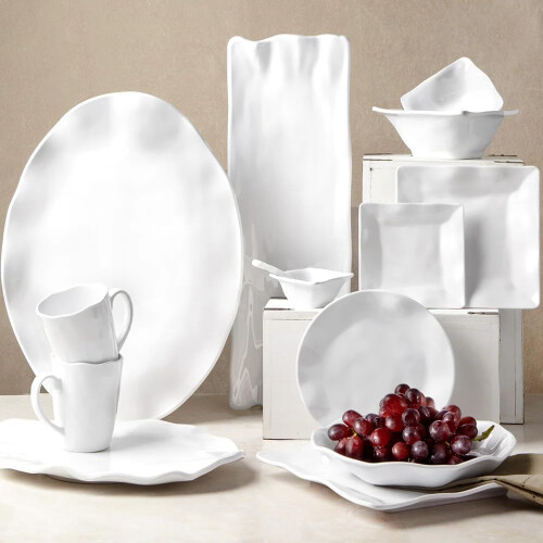 Ruffle Square White Salad Plate 7.5-Inch 1