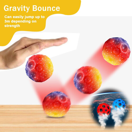 Moon Ball, Pack of 4 Gradient High Jumping Rubber Ball for 1