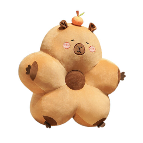 Comfortable Back Cushions Soft Plush Capybara-Close eyes S