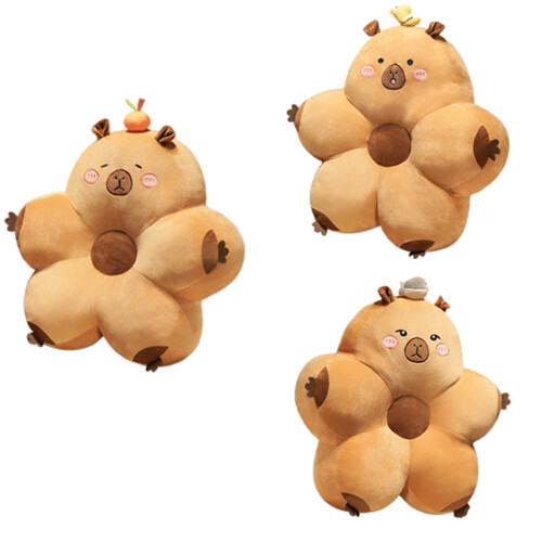 Comfortable Back Cushions Soft Plush Capybara-Close eyes S 2