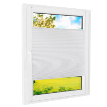 Klemmfix Pleated Blind, White, 90x140 cm, Blackout, No Drilling, Easy Assembly