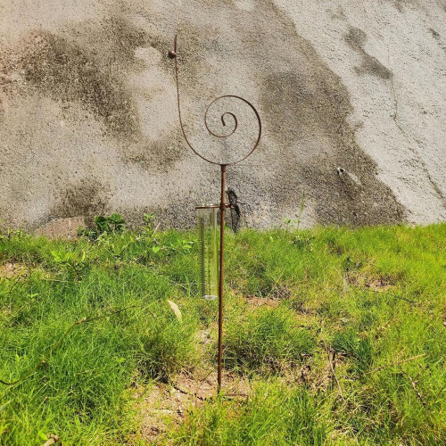 Rain gauge, garden post, rust, decorative measuring device for terrace 2