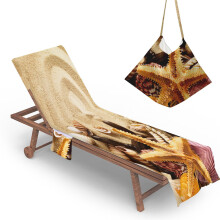 Cover for chaise lounge, beach towel chair cover, quickdrying for outdoor (color 7)