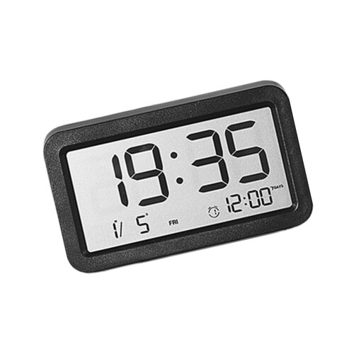 Modern Small Digital Clock Quiet for Office Study Room-Black