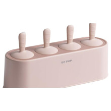 4 Shapes Ice Pop Mold Set Pink for Summer Treats
