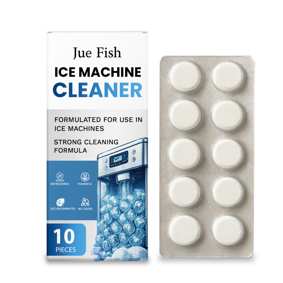 (10pieces) JUE FISH ice machine cleaning tablets scale removal ice crusher dirt ice tray descaling deodorization cleaning care