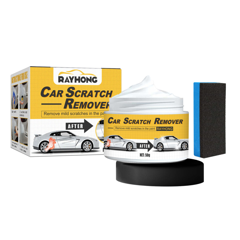 (50G+Sponge) Rayhong Car Scratch Remover Car Scratch Repair Paste Car Paint Repair Scratch Maintenance Agent 6900054933504